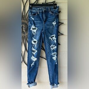 AE Next Level Ripped Super High-Waisted Jegging, Size 0